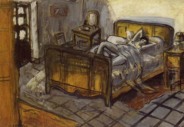 La Chambro Epousivo Oil Painting by Auguste Chabaud