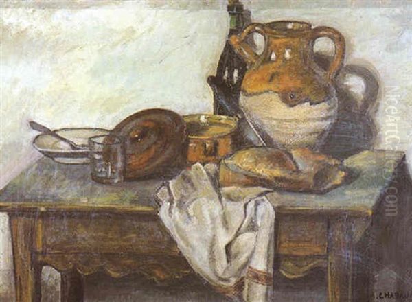 Nature Morte Sur La Table De Ferme Oil Painting by Auguste Chabaud