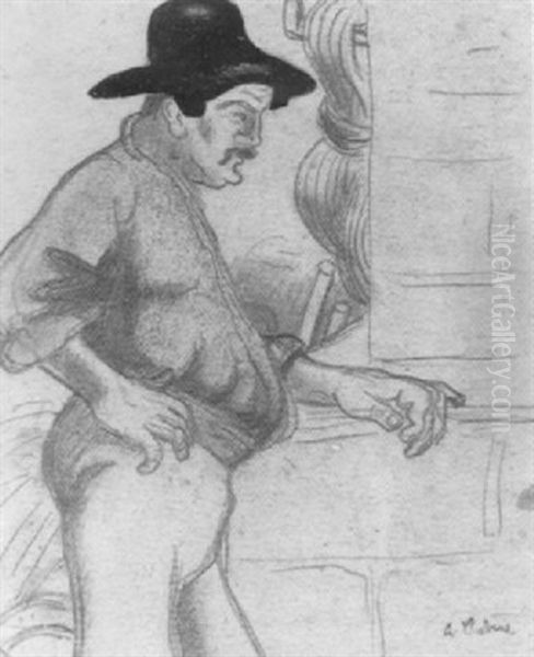 Berger Provencal Oil Painting by Auguste Chabaud