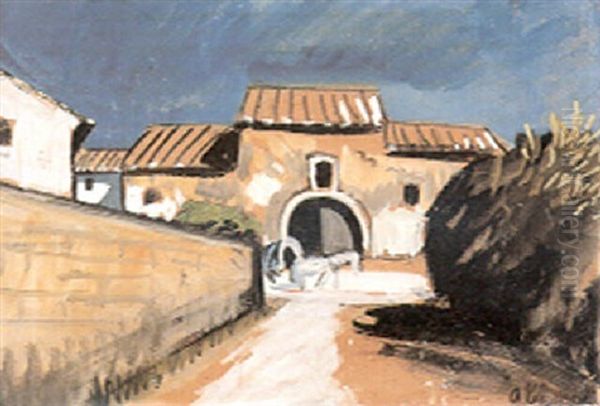 Le Cheval Devant La Maison Oil Painting by Auguste Chabaud