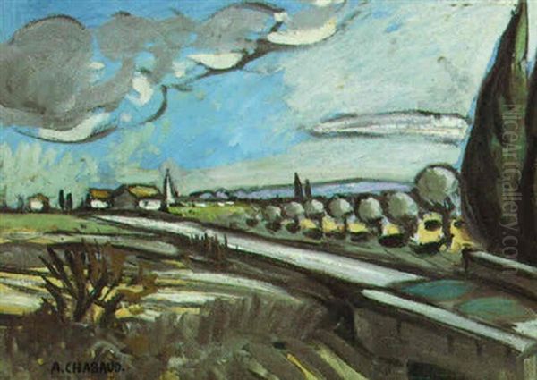 Clocher Dans La Plaine Oil Painting by Auguste Chabaud