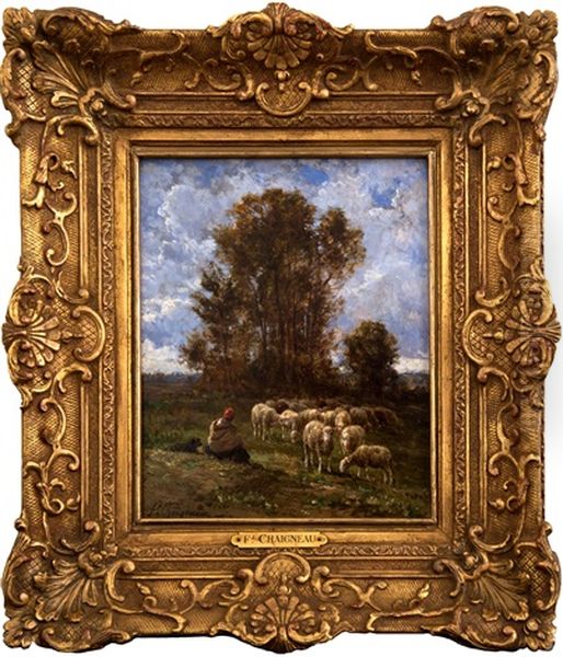 Etude De Visage De Femme (marquise De Vernay) Oil Painting by Jean-Ferdinand Chaigneau