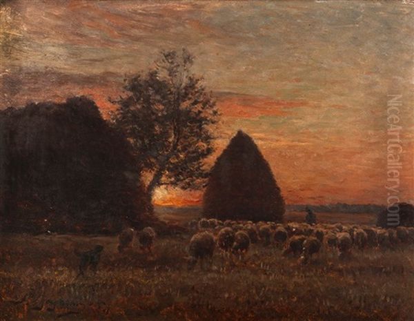Paysage Oil Painting by Jean-Ferdinand Chaigneau