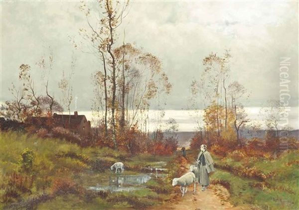 The Shepherdess Oil Painting by Jean-Ferdinand Chaigneau