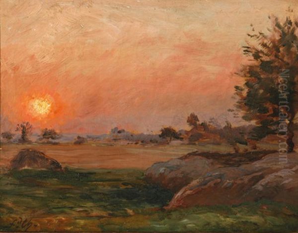 Landschaft Bei Sonnenuntergang Oil Painting by Jean-Ferdinand Chaigneau