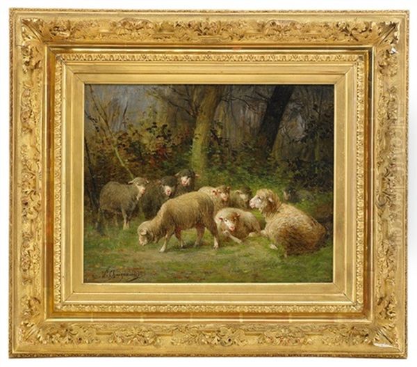 Far Vid Skogsglanta Oil Painting by Jean-Ferdinand Chaigneau