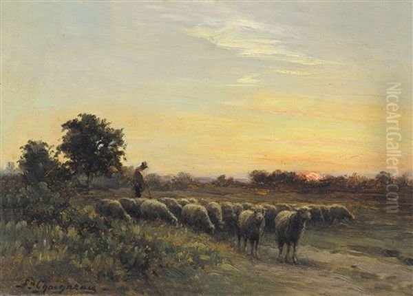 La Fin Du Jour Oil Painting by Jean-Ferdinand Chaigneau