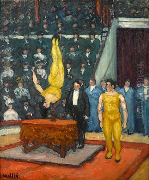 L'equilibriste Du Cirque Medrano Oil Painting by Jean-Laurent Challie