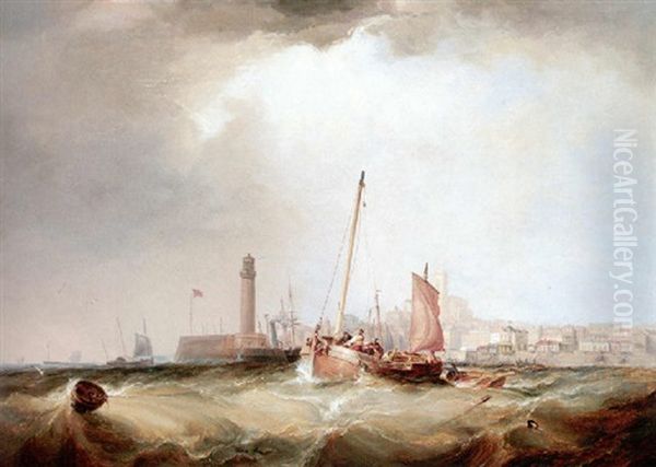View Of Margate From The Sea Oil Painting by Sir George Chambers