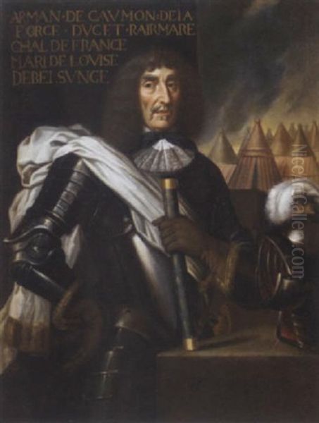 Portrait Of A Military Commander Holding A Baton Oil Painting by Philippe de Champaigne