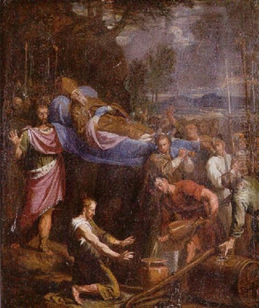 The Funeral Procession Of Saint Amand Oil Painting by Philippe de Champaigne