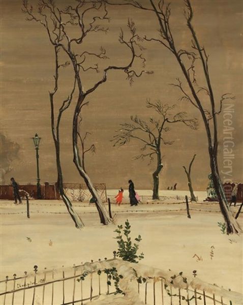 'oberkassel Im Winter' Oil Painting by Theodore Champion