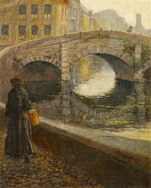 Ohne Titel (in Brugge) Oil Painting by Theodore Champion