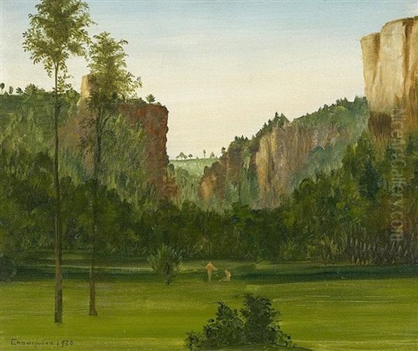 Romantische Landschaft Oil Painting by Theodore Champion