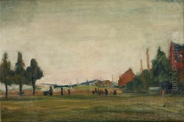Niederrheinische Landschaft Oil Painting by Theodore Champion