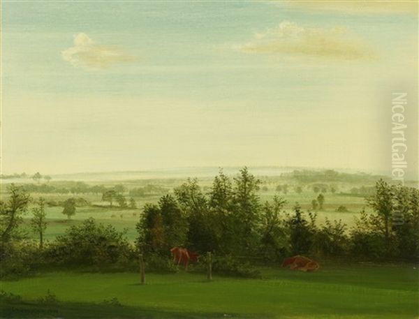 Landschaft Mit Kuhen Oil Painting by Theodore Champion
