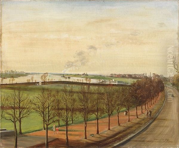 Caecilienallee Dusseldorf, Rheinuferpassage Oil Painting by Theodore Champion