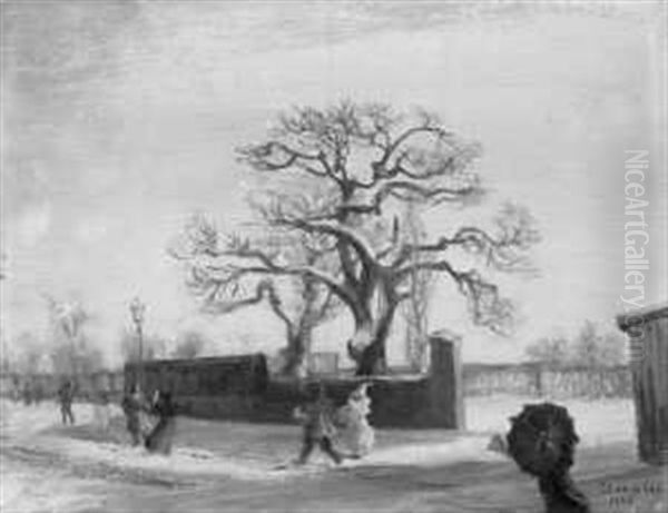 Karneval Im Schnee Oil Painting by Theodore Champion