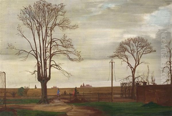 Auf Dem Rheindamm Bei Oberkassel Oil Painting by Theodore Champion