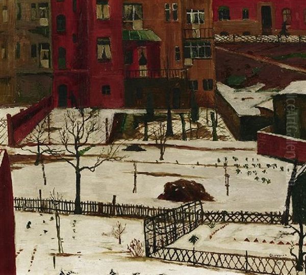 Blick Aus Dem Atelier Des Kunstlers In Oberkassel Oil Painting by Theodore Champion