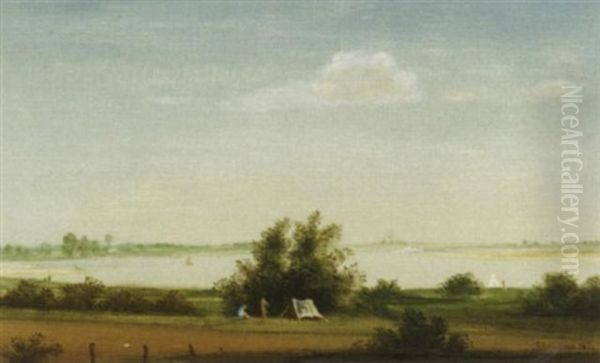 Am Rhein Oil Painting by Theodore Champion