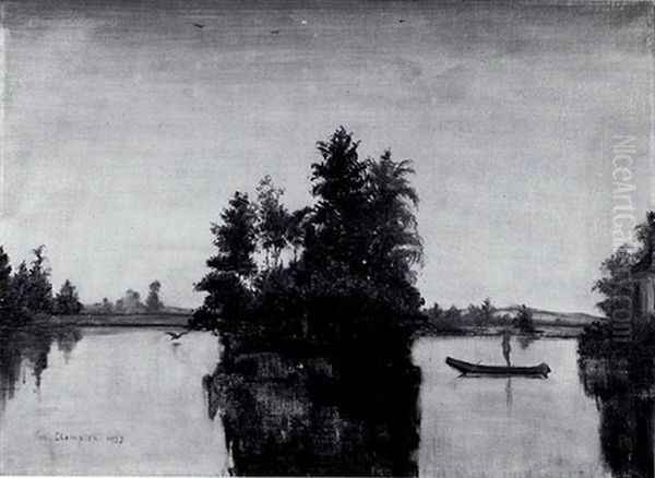 Romantische Landschaft Oil Painting by Theodore Champion