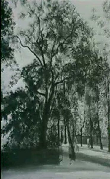 Akazienallee. 1931 Oil Painting by Theodore Champion