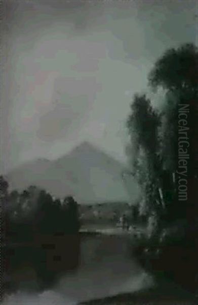 In The White Mountains Oil Painting by Benjamin Champney