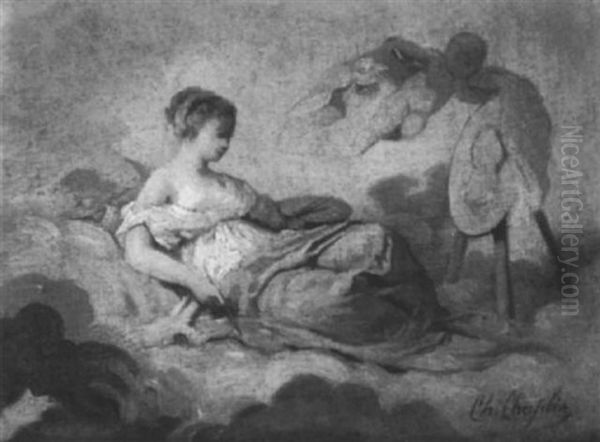 Allegorie De La Peinture Oil Painting by Charles Joshua Chaplin