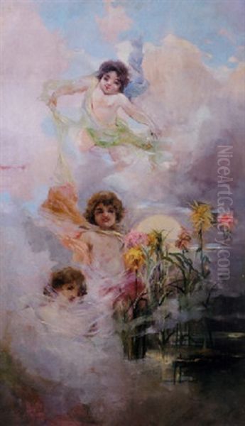 Duendes En El Lago Oil Painting by Charles Joshua Chaplin