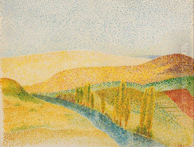 Paysage Oil Painting by Emile Ancelet