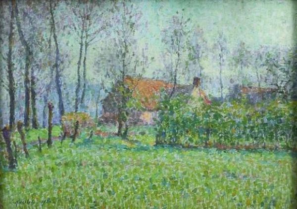 Maisons En Sous-bois Oil Painting by Emile Ancelet