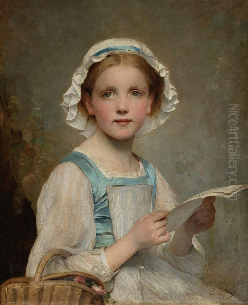 The Letter Oil Painting by Charles Joshua Chaplin
