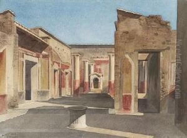 Partie In Pompeji. Oil Painting by Gabriel Auguste Ancelet