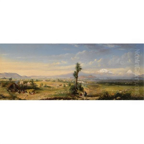 The Valley Of Mexico With A View Of The Popocatepetl And The Ixtlacihuatl Oil Painting by Conrad Wise Chapman