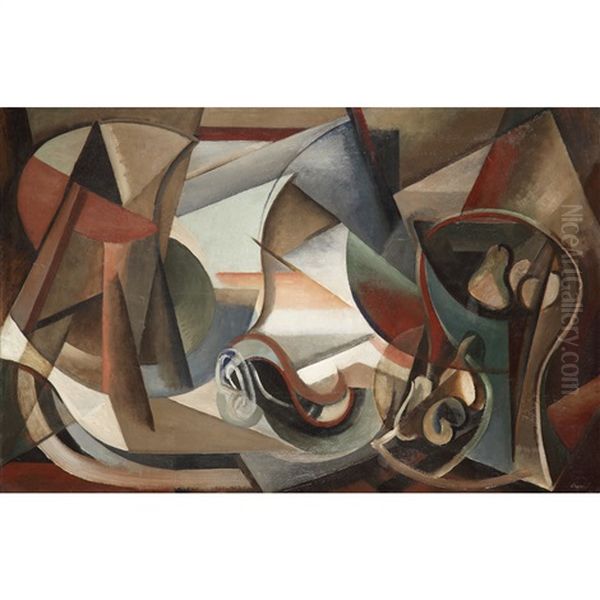Composition A La Coupe De Poires, 1947 Oil Painting by Youla, Jules Chapoval