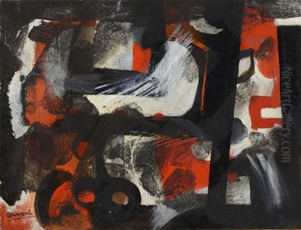 Feu Oil Painting by Youla, Jules Chapoval