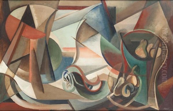 Nature Morte Culte A La Coupe De Fruits Oil Painting by Youla, Jules Chapoval