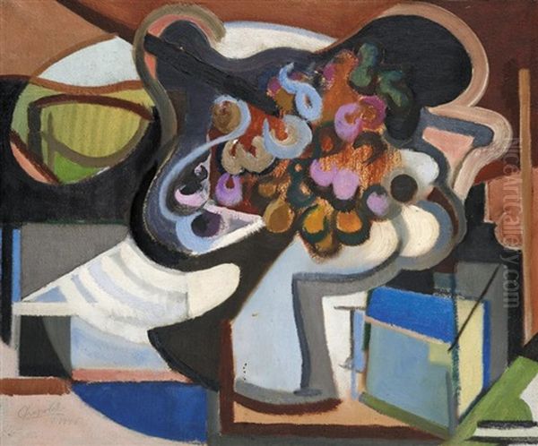 Nature Morte Au Bouquet De Fleurs Oil Painting by Youla, Jules Chapoval