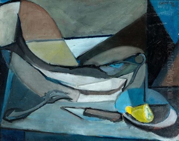 Nature Morte Au Poisson Oil Painting by Youla, Jules Chapoval