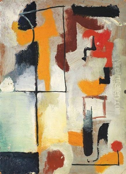 Composition (recto-verso) Oil Painting by Youla, Jules Chapoval