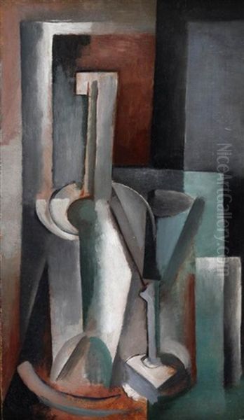 Nature Morte A La Bouteille Oil Painting by Youla, Jules Chapoval