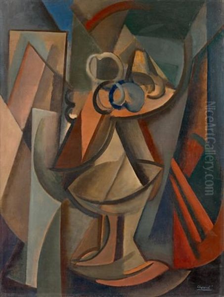 Nature Morte A La Coupe De Fruits Oil Painting by Youla, Jules Chapoval