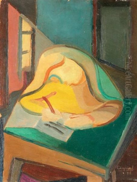 La Table Dans L'atelier Oil Painting by Youla, Jules Chapoval