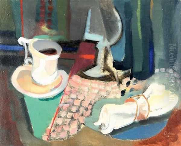 Nature Morte A La Serviette Oil Painting by Youla, Jules Chapoval