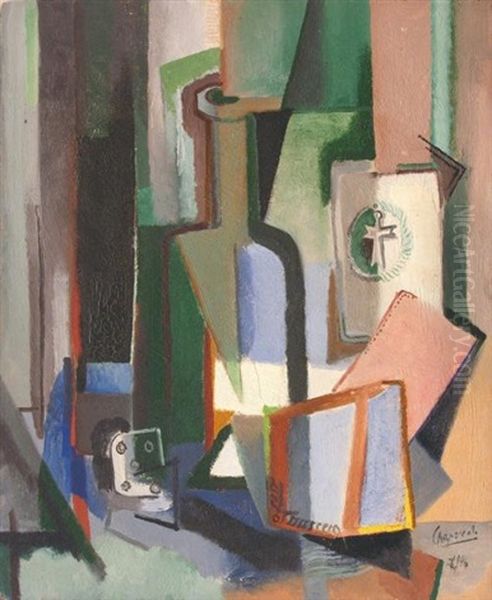 Nature Morte A L'as De Trefle Oil Painting by Youla, Jules Chapoval