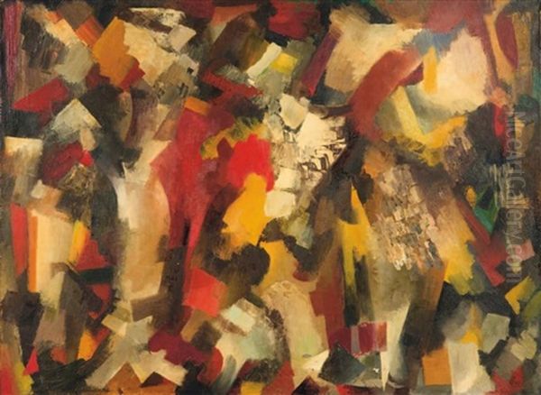 Composition Abstraite: Paques 3 Oil Painting by Youla, Jules Chapoval