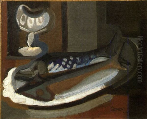 Nature Morte Au Poisson, V Oil Painting by Youla, Jules Chapoval