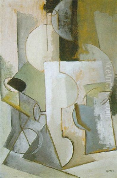 Nature Morte A La Lampe Oil Painting by Youla, Jules Chapoval