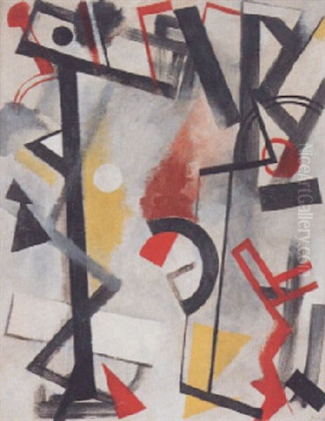 Composition Geometrique Oil Painting by Youla, Jules Chapoval